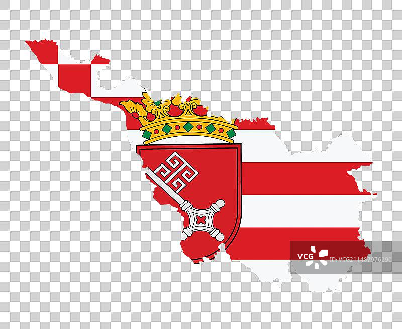不莱梅地图旗帜与城市徽章图片素材