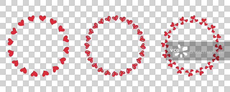 用于装饰的爱心圆形框架简笔画图片素材