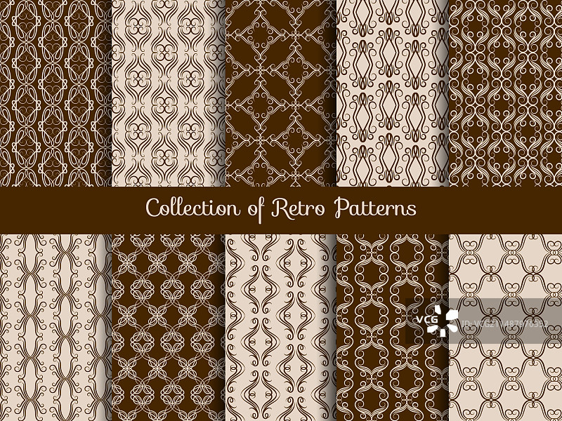 复古花卉无缝图案复古亚洲套装图片素材