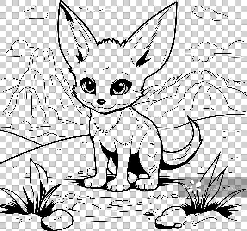 可爱的卡通吉娃娃填色书素材图片素材