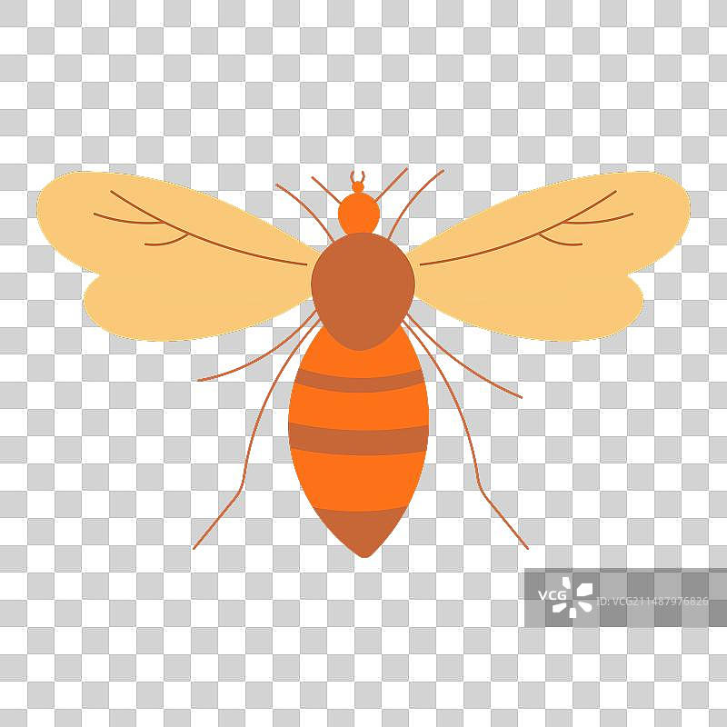 黄蜂图标，带翅膀和腿的飞行条纹昆虫图片素材