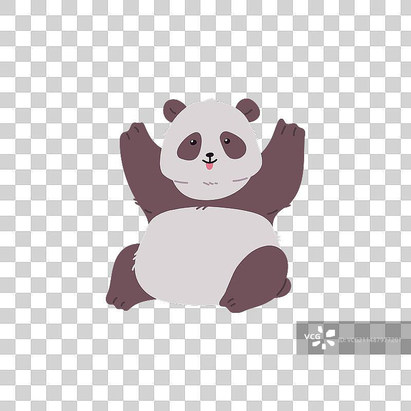 可爱熊猫图标与亚洲黑熊图片素材