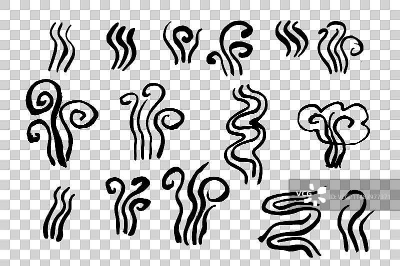 概念抽象草图风格烟雾符号图片素材