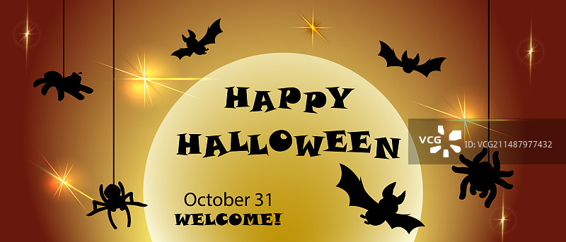 万圣节派对欢迎横幅海报图片素材