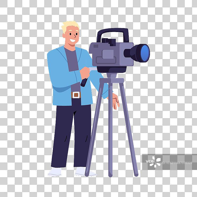 带摄像机的摄像师图片素材
