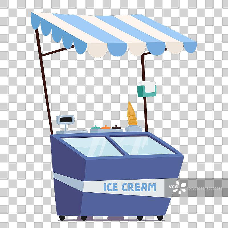 带帐篷的便携式冰淇淋亭图片素材