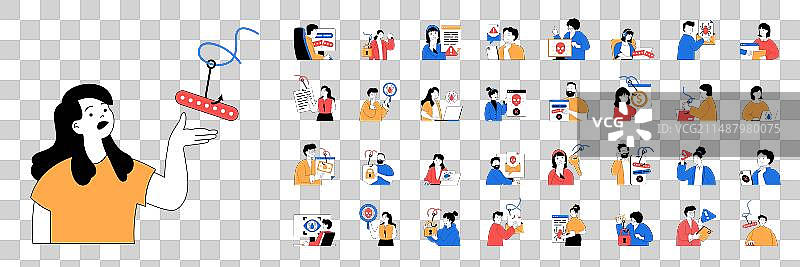 具有人物情景的钓鱼概念图片素材