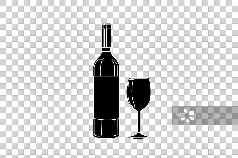 黑白葡萄酒图片素材