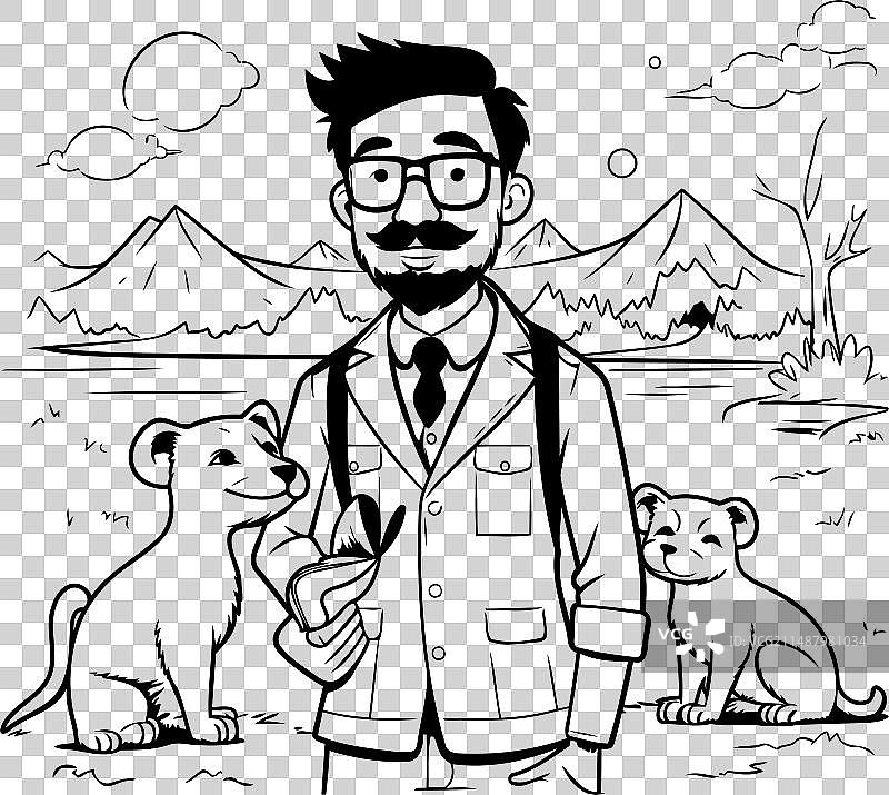 背景中有狗的兽医图片素材