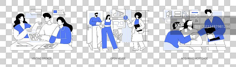 卡通风格的房产经纪人图片素材