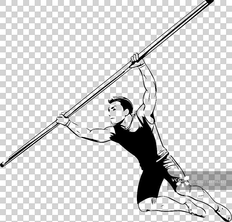 男子引体向上速写图片素材