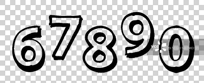 带喷涂线的数字涂鸦字母图片素材