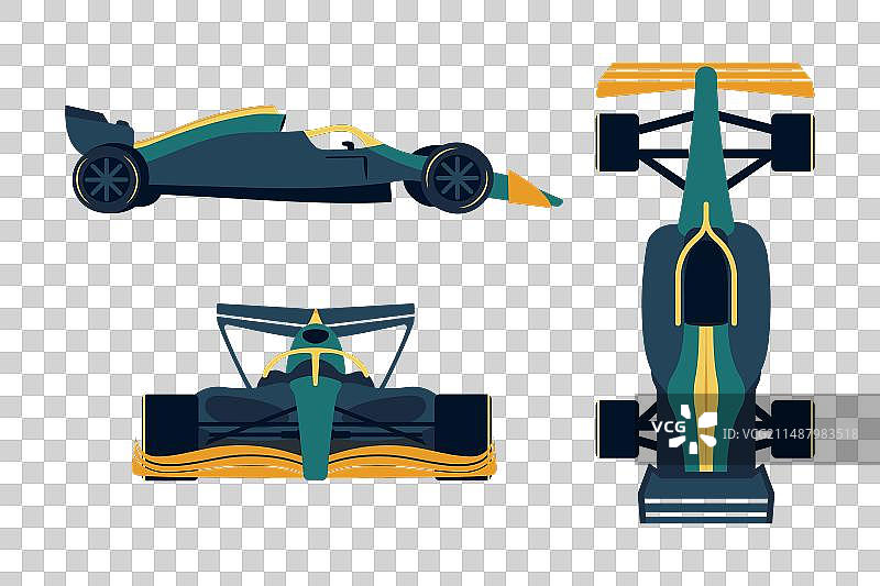 F1赛车侧面和顶视图图片素材