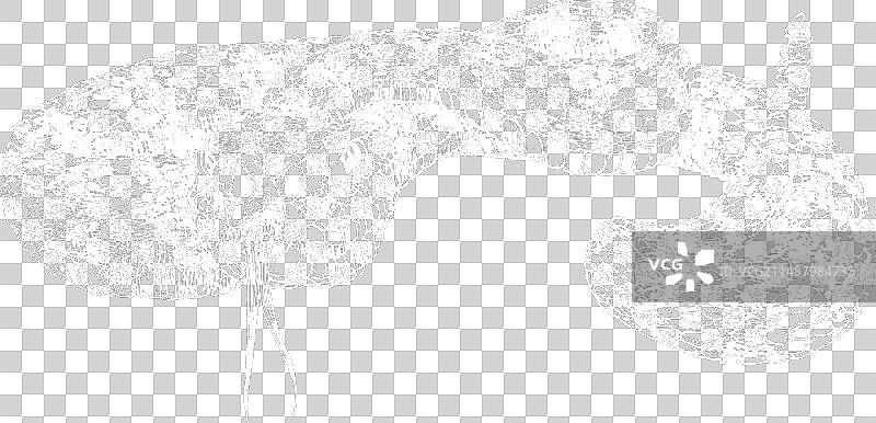 复古手绘响尾蛇。图片素材