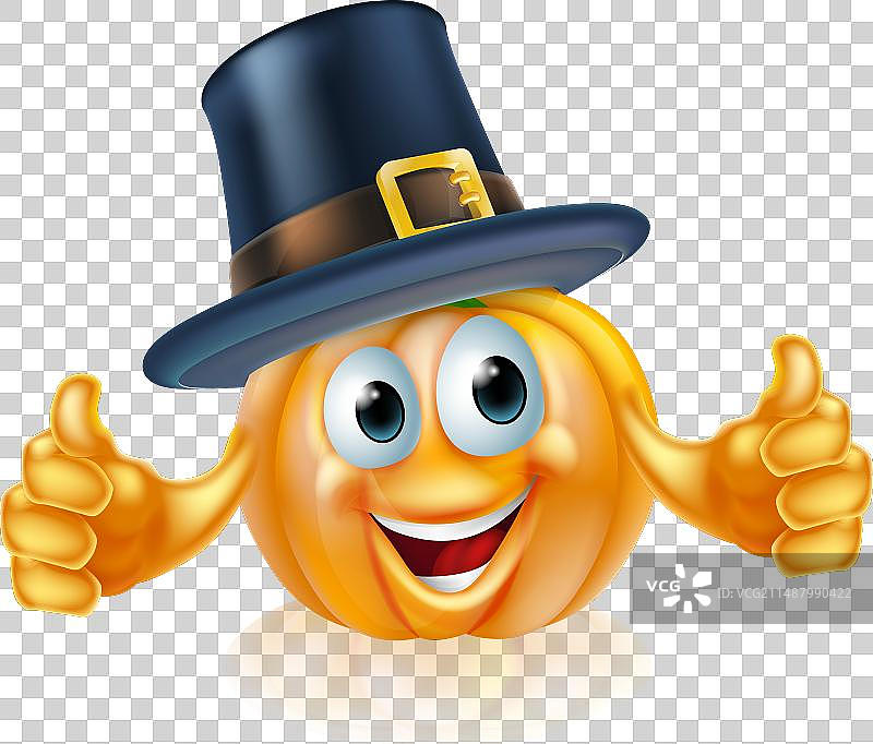 感恩节清教徒帽子南瓜人图片素材