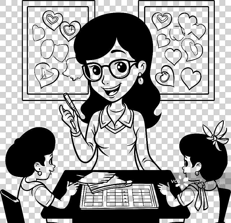 老师和孩子们的设计学校教育图片素材