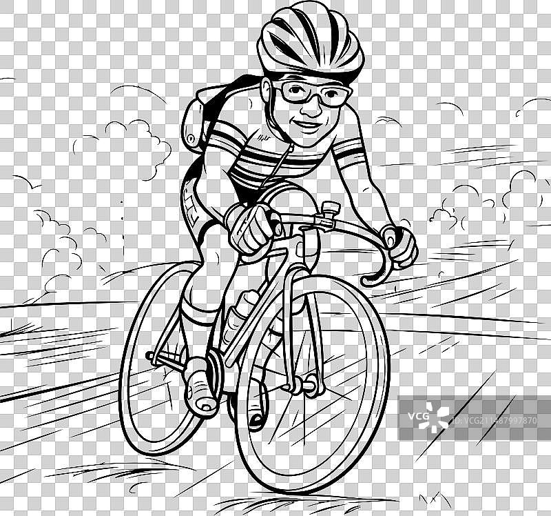 黑白公路自行车骑自行车者图片素材