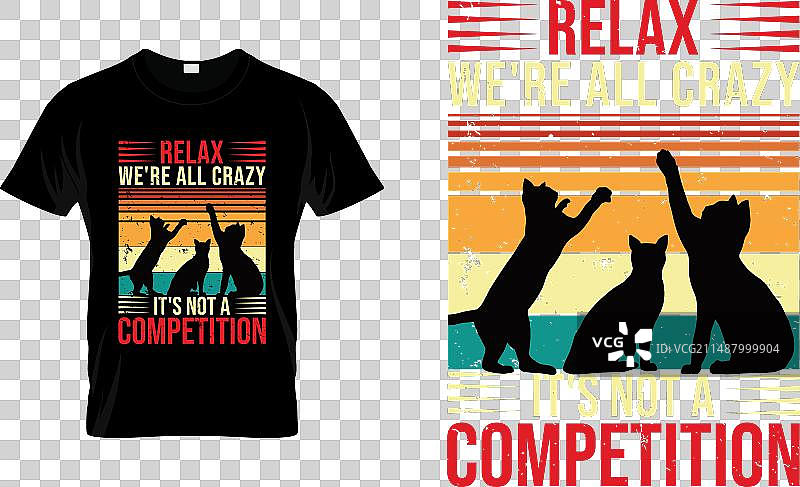 可爱的宠物T恤：放松，我们都很疯狂图片素材