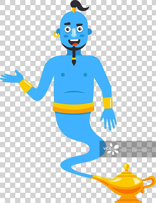 灯里的蓝色魔法精灵图片素材