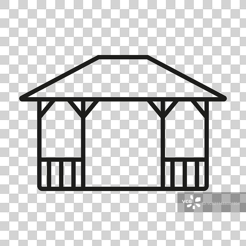 凉亭结构图标户外休闲区图片素材