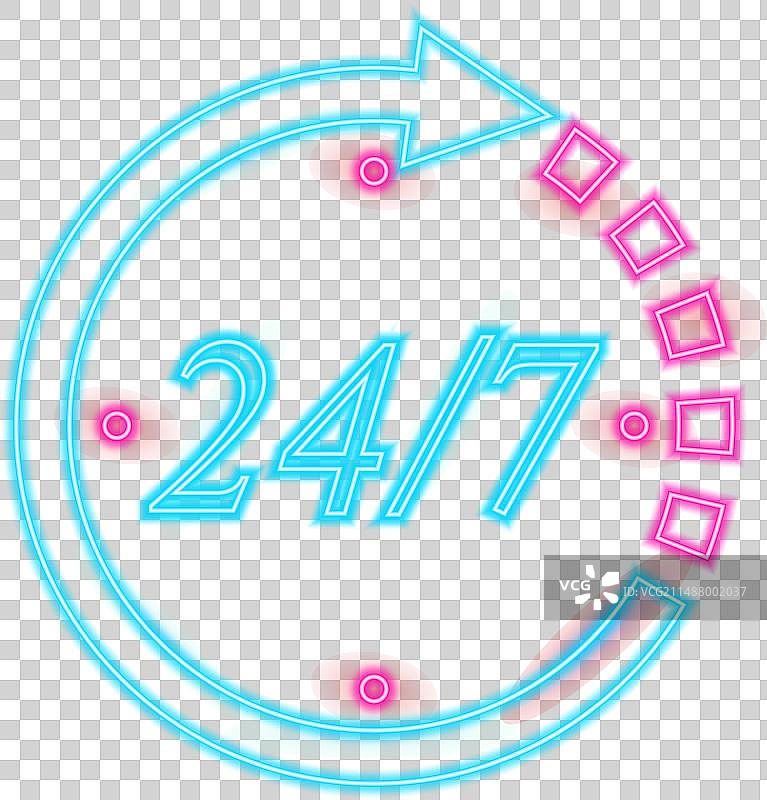 24小时营业霓虹抽象装饰标志图片素材