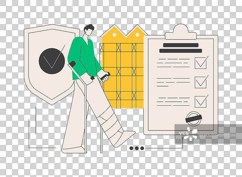 职业意外事故保险概念抽象图片素材