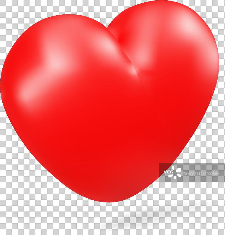 红色可爱3D卡通爱心图片素材