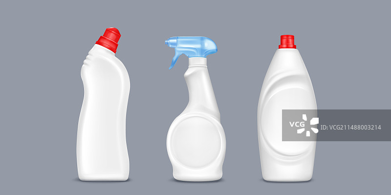 含凝胶或液体洗涤剂的瓶子模型图片素材