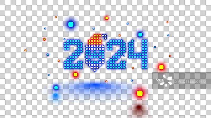 2024数字圣诞老人发光图标图片素材