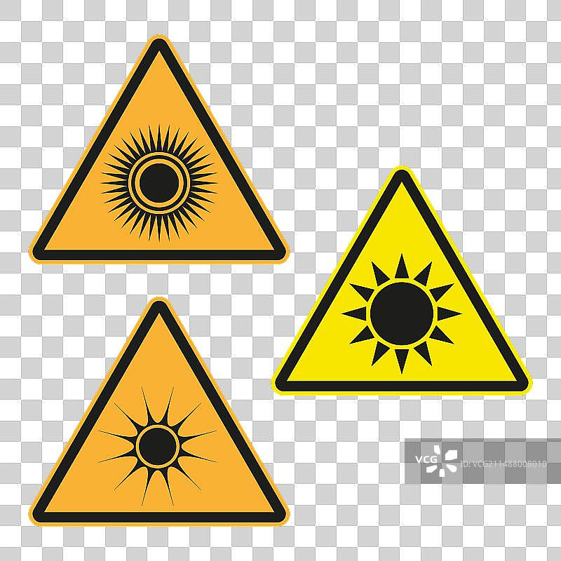 紫外线辐射警告标志图片素材