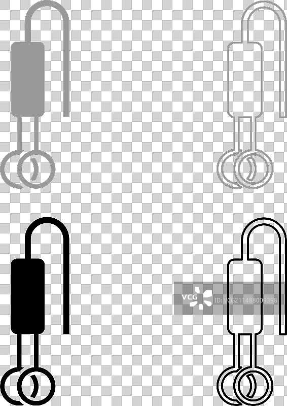 灰色电热水浸式加热器图标图片素材