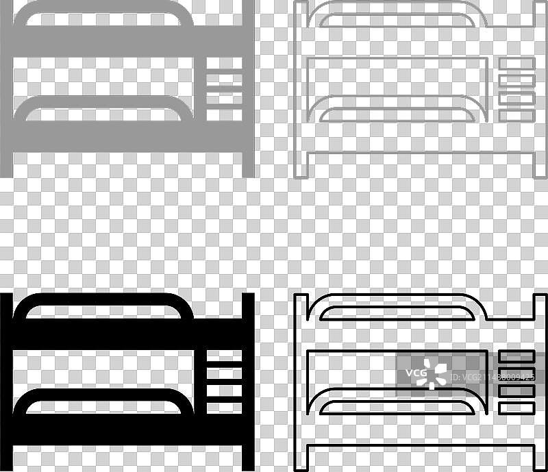 双层床铺套装灰色黑色图标图片素材