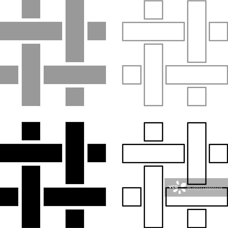 纺织亚麻布纹理编织套装灰色图标图片素材