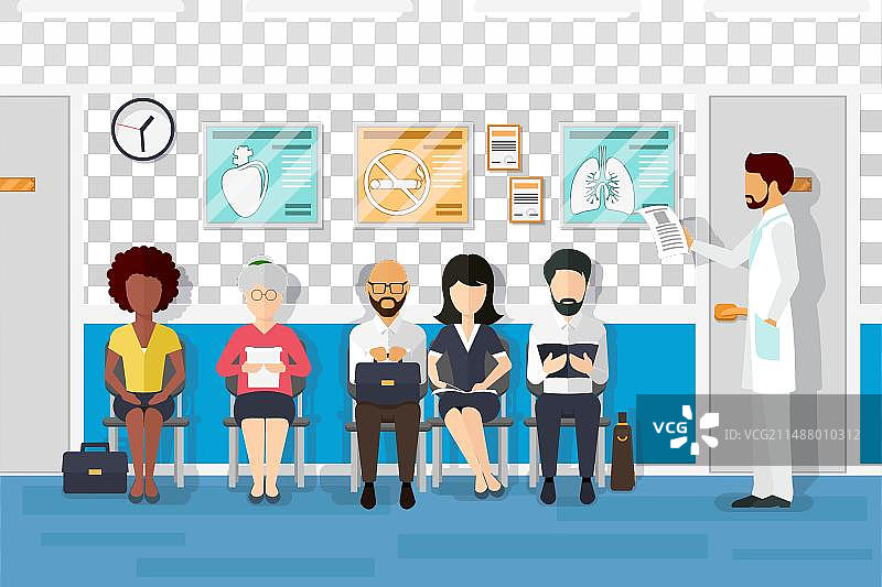 医生候诊室里的患者图片素材