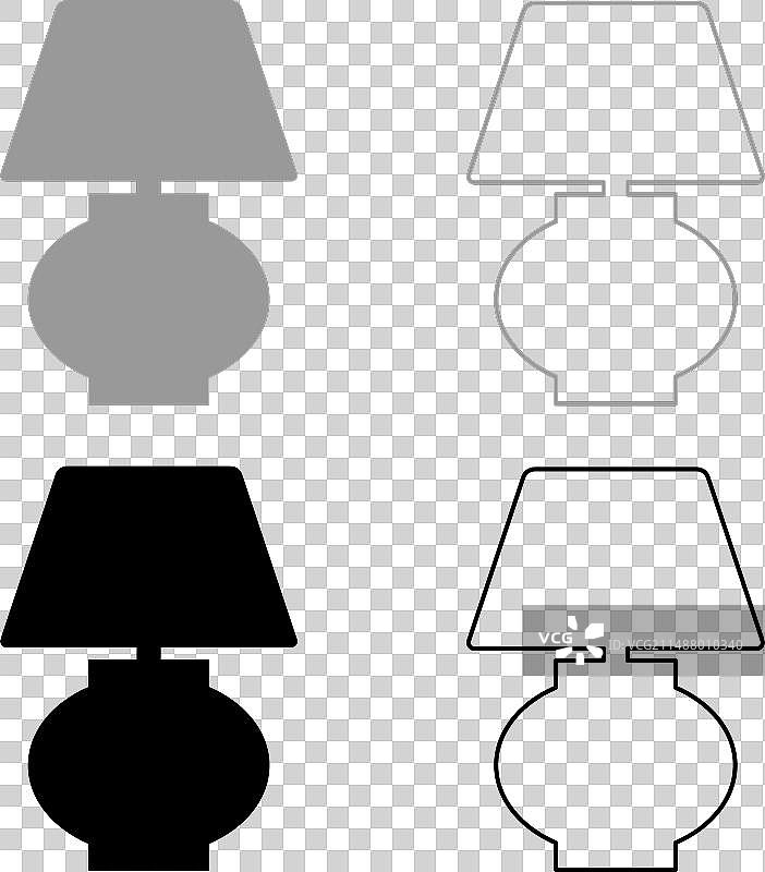 灰色黑色实心桌面台灯图标图片素材