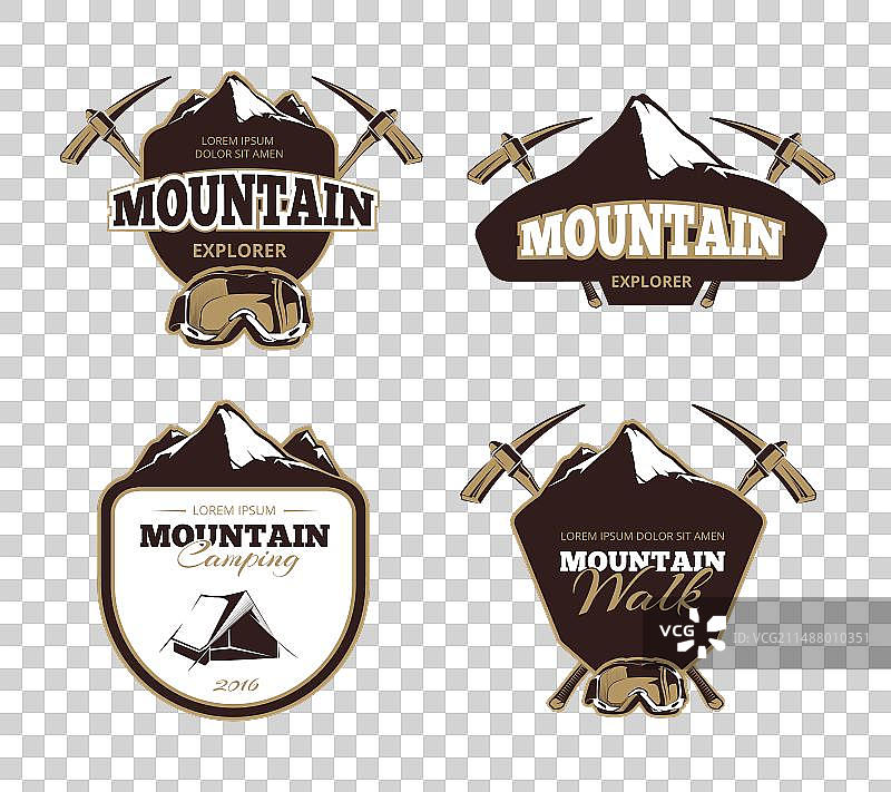 山峰探索复古标志标签徽章图片素材