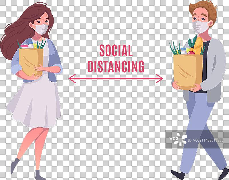 保持社交距离图片素材