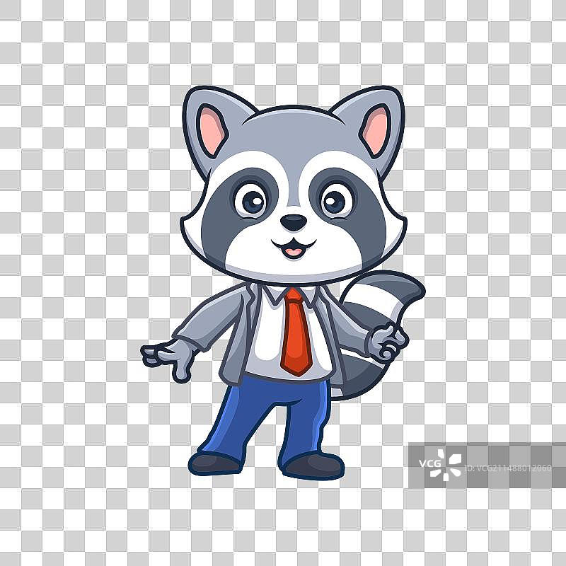 经理浣熊可爱卡通图片素材