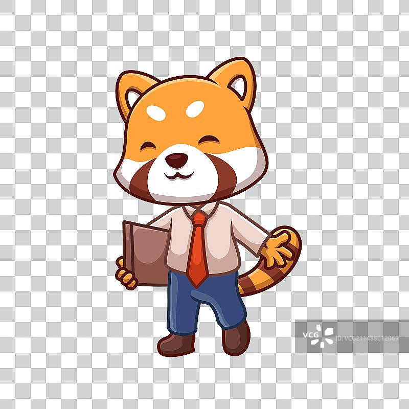 经理小熊猫可爱卡通形象图片素材