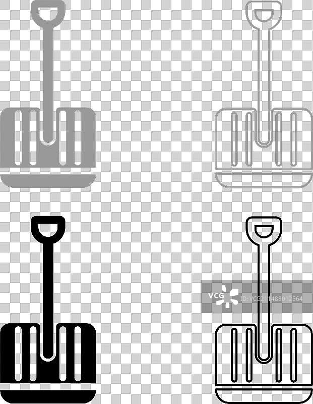冬季铁锹套装灰色黑色图标图片素材