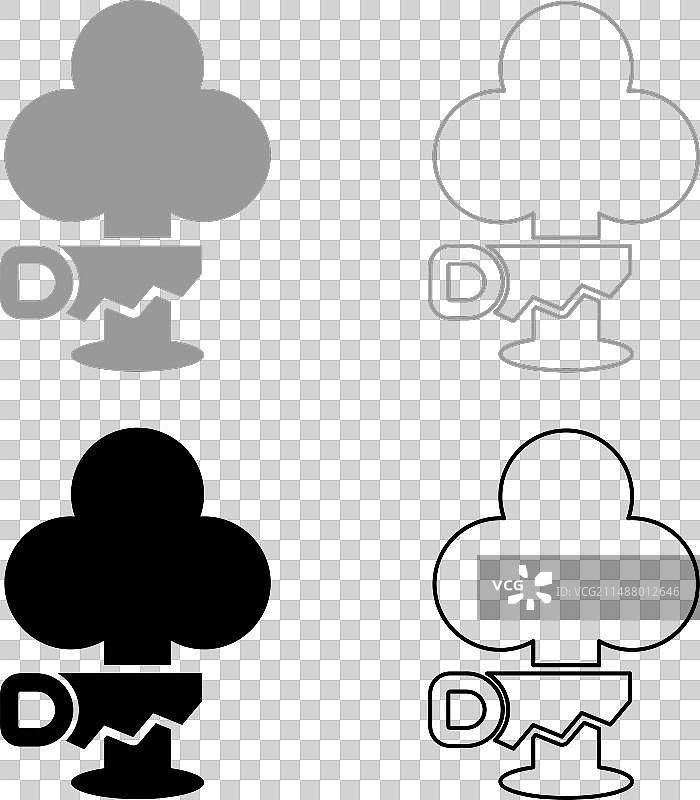 切割树木图标灰色黑色图像图片素材
