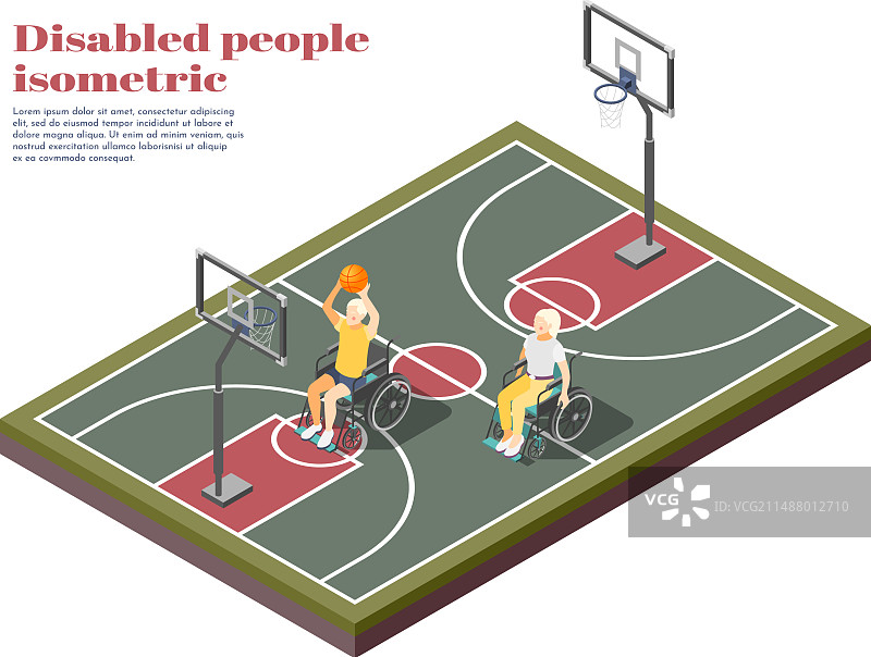 残疾人2.5D组合图片素材