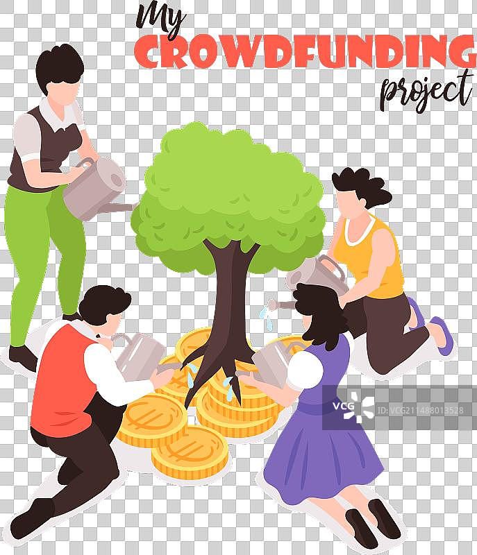 众筹等距构图图片素材