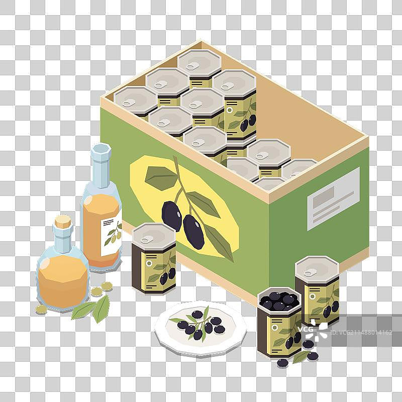 橄榄产品2.5D组合图片素材