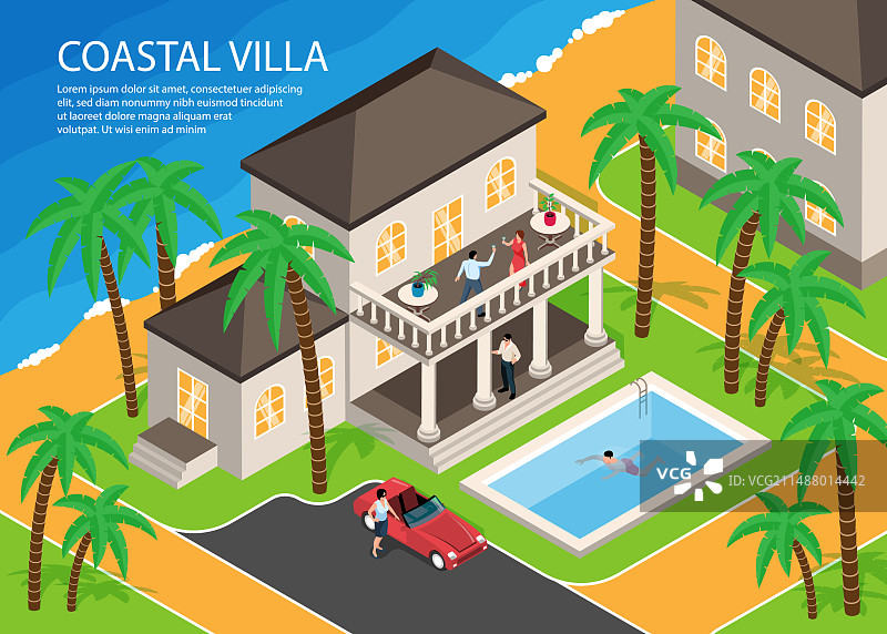 海滨别墅（横版）图片素材