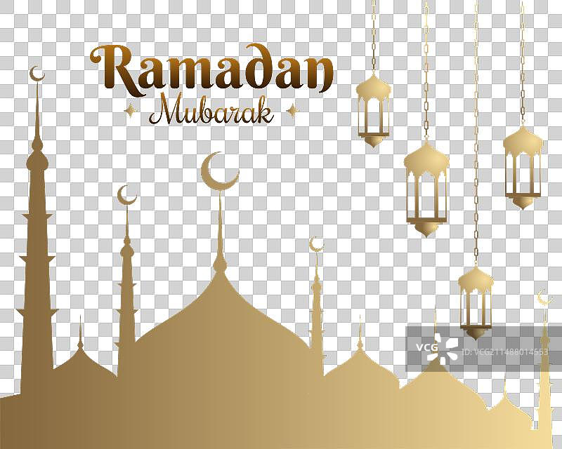 斋月与伊斯兰风格清真寺图片素材