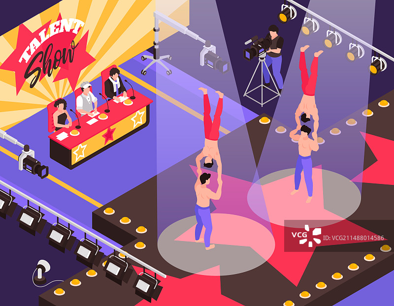 才艺表演2.5D构图图片素材