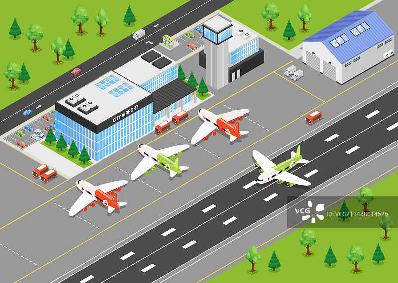 机场2.5D背景图片素材