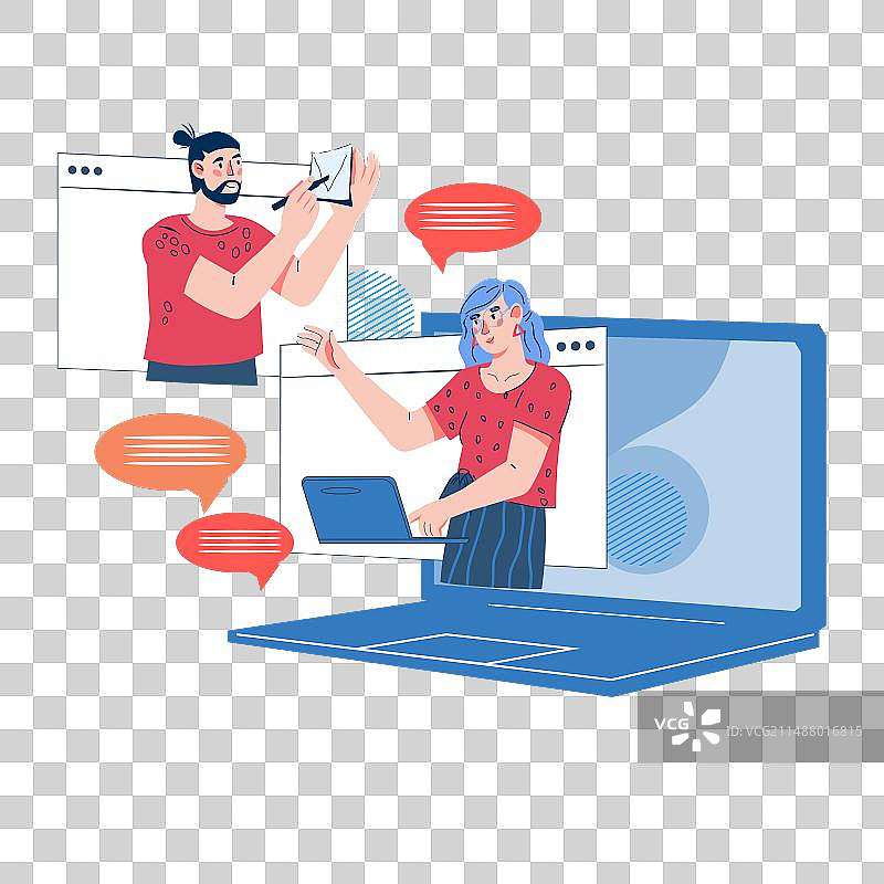 商务团队线上会议与视频群聊图片素材