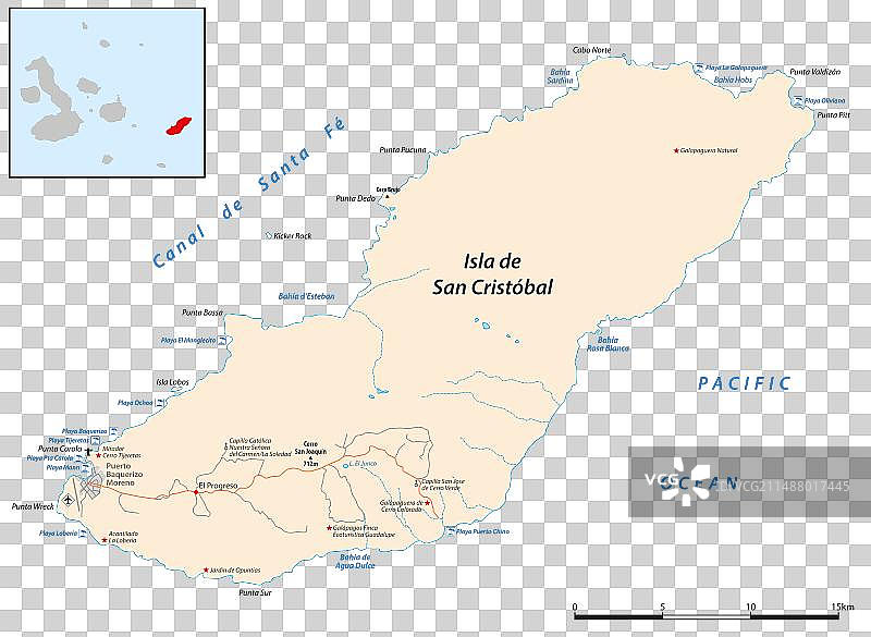 圣克里斯托瓦尔岛（厄瓜多尔）地图图片素材